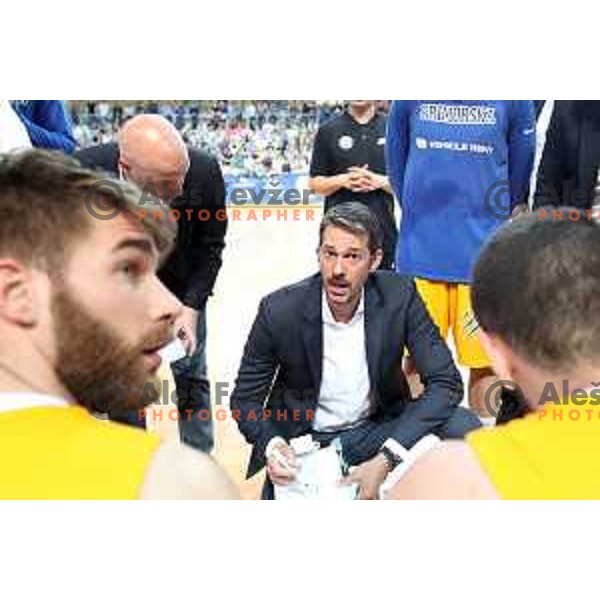 Jurica Golemac in action during third game of The Final of Nova KBM League basketball match between Sixt Primorska and Petrol Olimpija in Bonifika Arena,Koper, Slovenia on May 24, 2019
