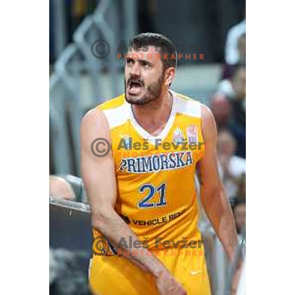 Marko Jagodic Kuridza in action during third game of The Final of Nova KBM League basketball match between Sixt Primorska and Petrol Olimpija in Bonifika Arena,Koper, Slovenia on May 24, 2019