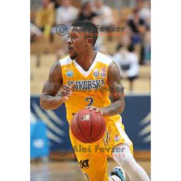 Corin Henry in action during third game of The Final of Nova KBM League basketball match between Sixt Primorska and Petrol Olimpija in Bonifika Arena,Koper, Slovenia on May 24, 2019