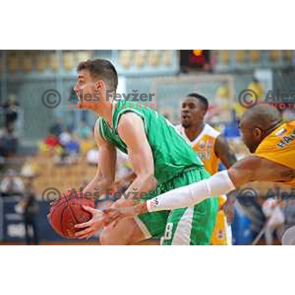 Roko Badzim in action during third game of The Final of Nova KBM League basketball match between Sixt Primorska and Petrol Olimpija in Bonifika Arena,Koper, Slovenia on May 24, 2019