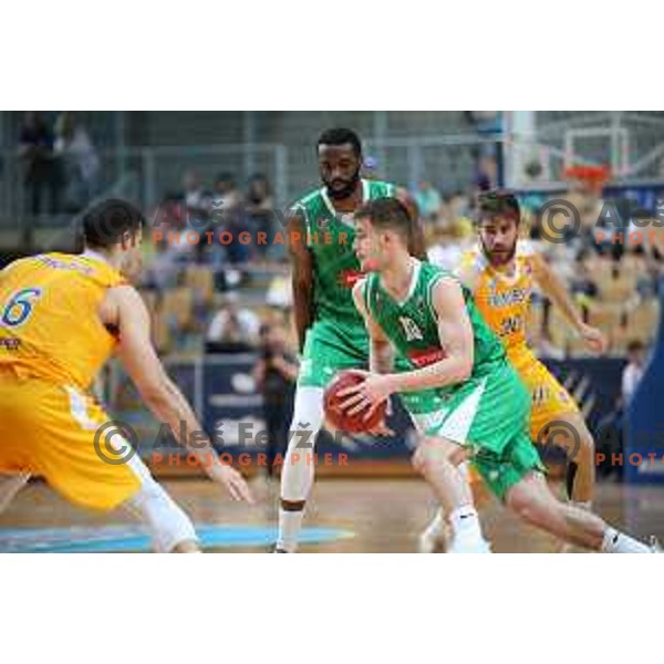 Roko Badzim in action during third game of The Final of Nova KBM League basketball match between Sixt Primorska and Petrol Olimpija in Bonifika Arena,Koper, Slovenia on May 24, 2019