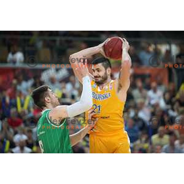 Marko Jagodic Kuridza in action during third game of The Final of Nova KBM League basketball match between Sixt Primorska and Petrol Olimpija in Bonifika Arena,Koper, Slovenia on May 24, 2019
