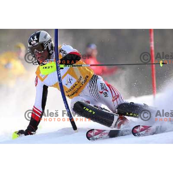 Marcel Hirscher skiing in second run of Europa Cup slalom in Kranjska gora, Slovenia 15.2.2008 