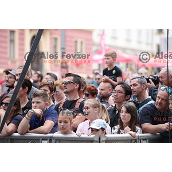 Spectators during semi-final of Triglav The Rock boulder climbing competition in Ljubljana on May 25, 2019