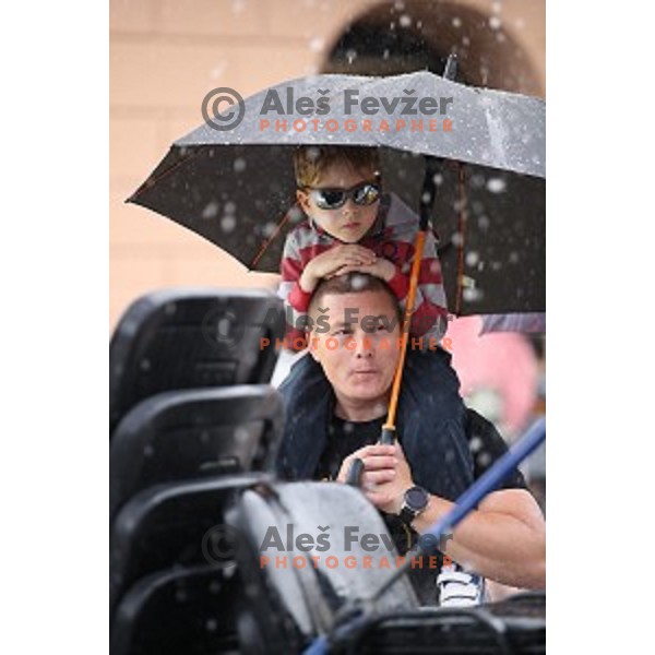 Spectators during semi-final of Triglav The Rock boulder climbing competition in Ljubljana on May 25, 2019