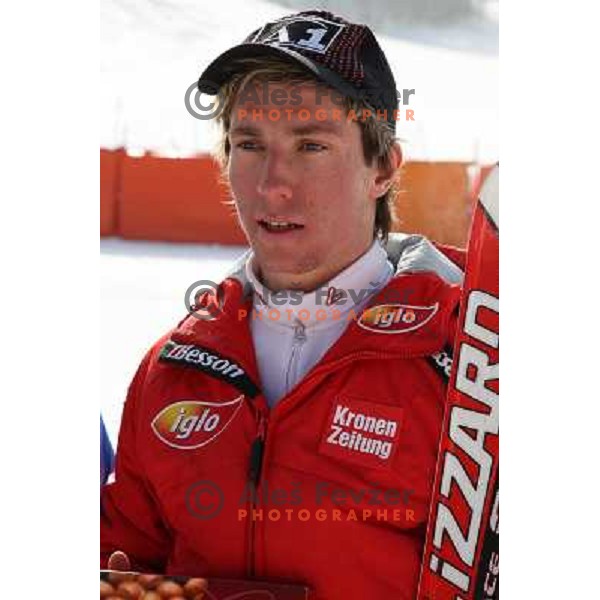 Marcel Hirscher after second run of Europa Cup slalom in Kranjska gora, Slovenia 15.2.2008 