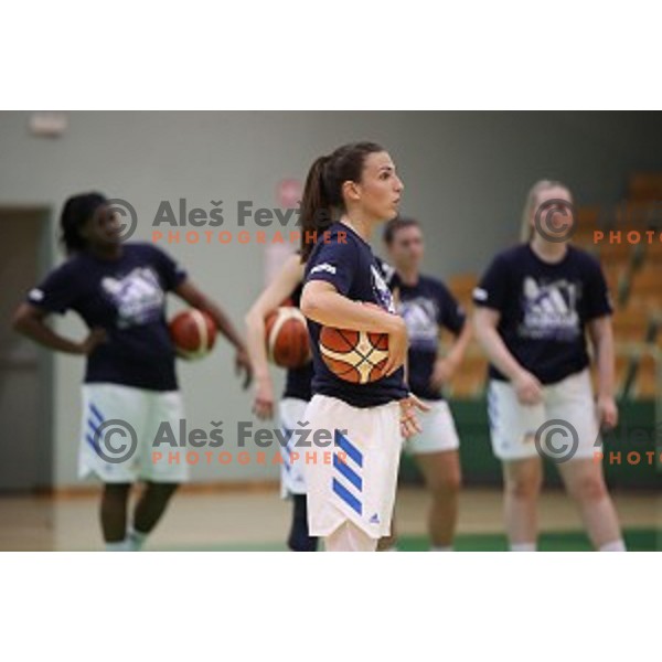 Teja Oblak during Slovenia Women\'s basketball team during practice session in Tri Lilije Hall, Lasko on May 28, 2019