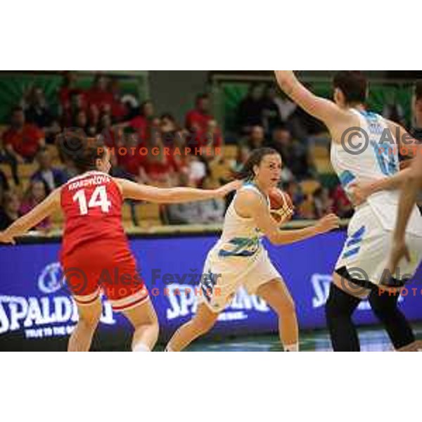 action during friendly Women\'s basketball match between Slovenia and Czech Republic in Tri Lilija Hall, Lasko on May 31, 2019