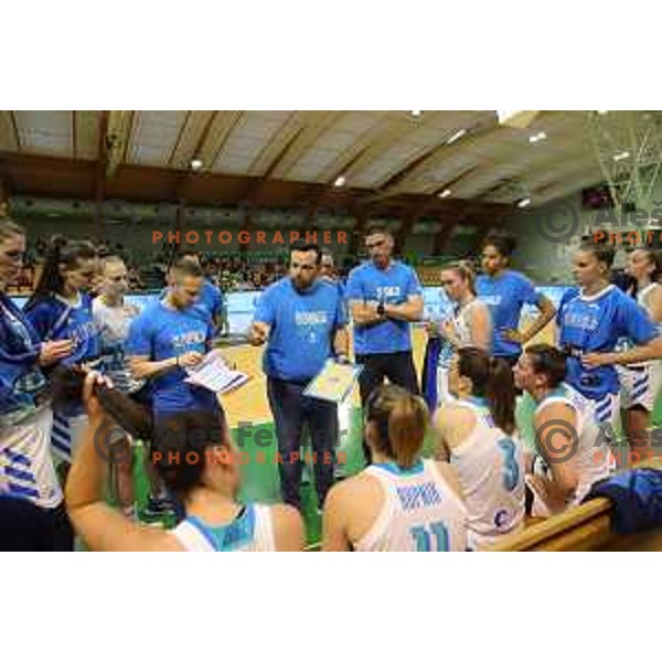action during friendly Women\'s basketball match between Slovenia and Czech Republic in Tri Lilija Hall, Lasko on May 31, 2019