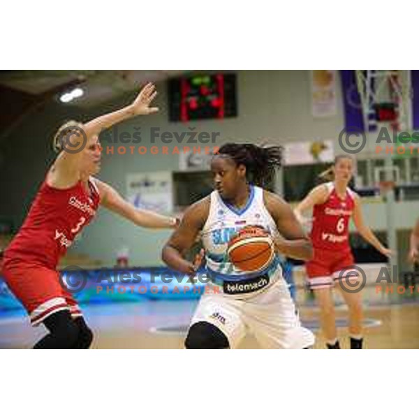 action during friendly Women\'s basketball match between Slovenia and Czech Republic in Tri Lilija Hall, Lasko on May 31, 2019