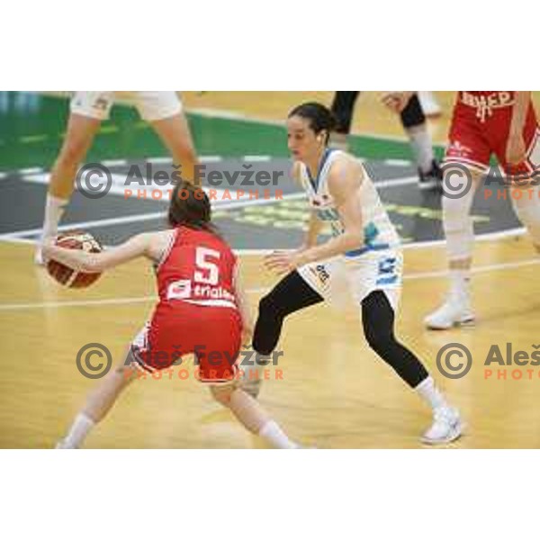 action during friendly Women\'s basketball match between Slovenia and Croatia in Tri Lilija Hall, Lasko on June 1, 2019