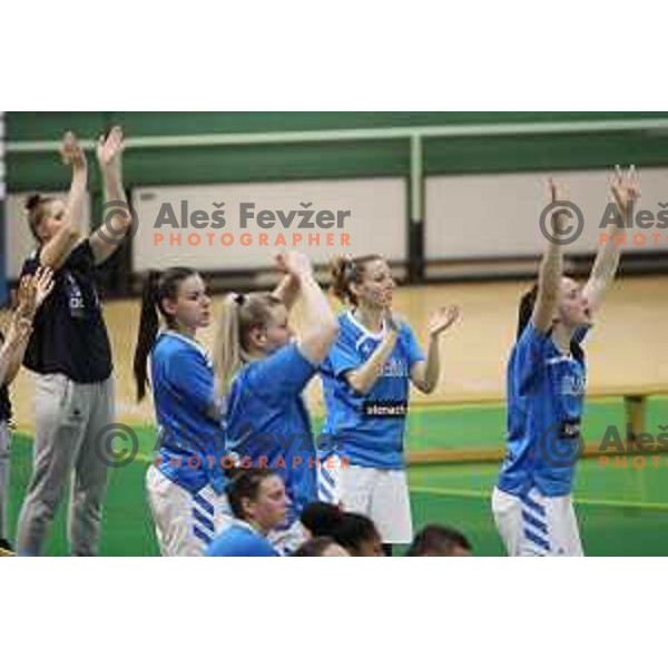action during friendly Women\'s basketball match between Slovenia and Croatia in Tri Lilija Hall, Lasko on June 1, 2019