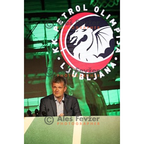 president of KK Petrol Olimpija Ljubljana Tomaz Berlocnik during press conference in Stozice Hall, Ljubljana, Slovenia on june 4, 2019
