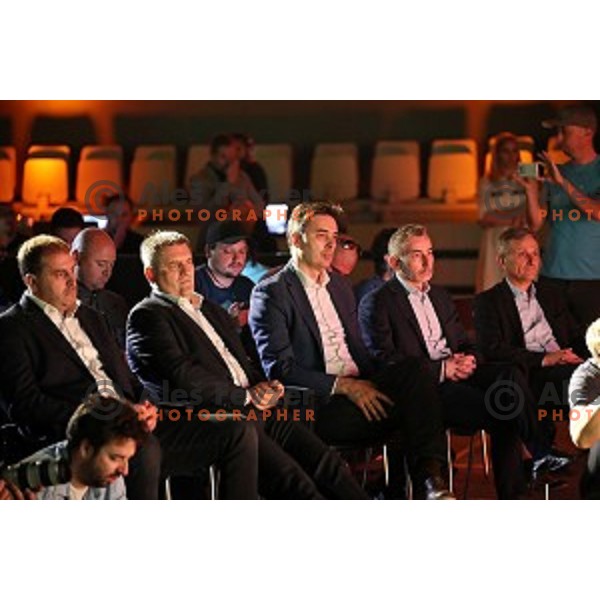 KK Cedevita Zagreb and KK Petrol Olimpija Ljubljana press conference in Stozice Hall, Ljubljana, Slovenia on June 4, 2019