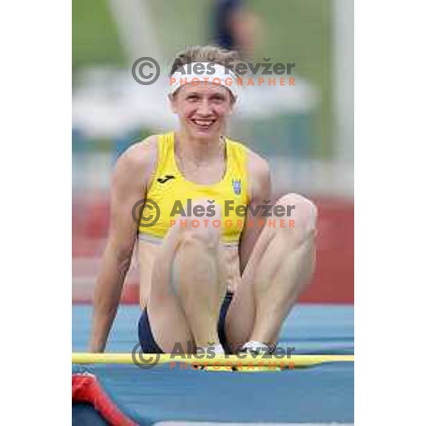 Tina Sutej competes in pole vault at International athletics meeting in Ljubljana, Slovenia on June 5, 2019