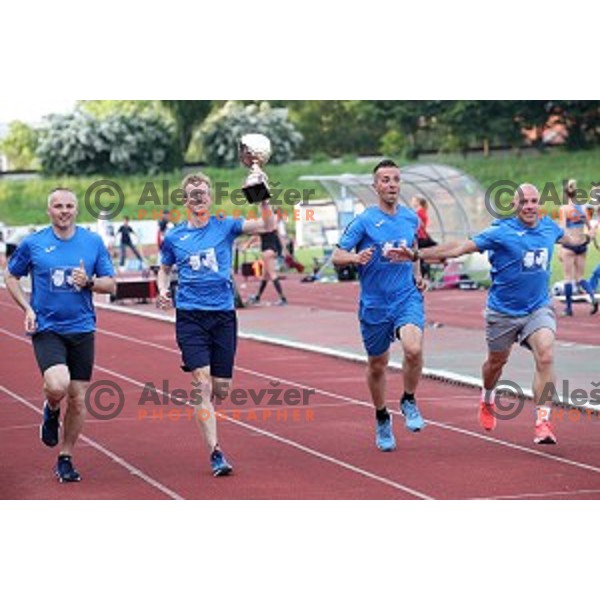 Urban Acman, Matic Osovnikar, Bostjan Fridrih and Rok Predanic in memeorial relay 4x100 meters at International athletics meeting in Ljubljana, Slovenia on June 5, 2019