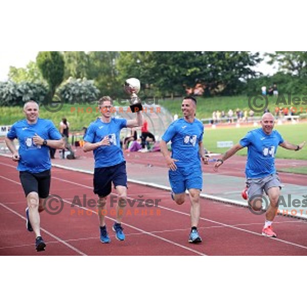 Urban Acman, Matic Osovnikar, Bostjan Fridrih and Rok Predanic in memeorial relay 4x100 meters at International athletics meeting in Ljubljana, Slovenia on June 5, 2019