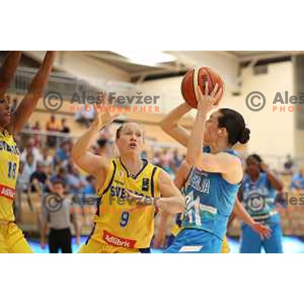 Nika Baric in action during friendly Women\'s basketball match between Slovenia and Sweden in Polaj Hall, Trbovlje on June 6, 2019