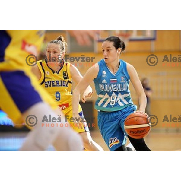 Nika Baric in action during friendly Women\'s basketball match between Slovenia and Sweden in Polaj Hall, Trbovlje on June 6, 2019