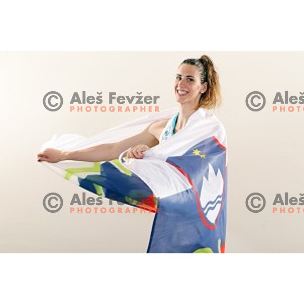 Eva Lisec of Slovenia Women\'s basketball team for Eurobasket 2019 during media day in Lasko, Slovenia on May 28, 2019