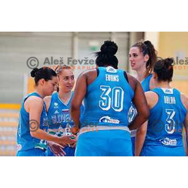 in action during friendly Women\'s basketball match between Slovenia and Great Britain in Polaj Hall, Trbovlje on June 7, 2019
