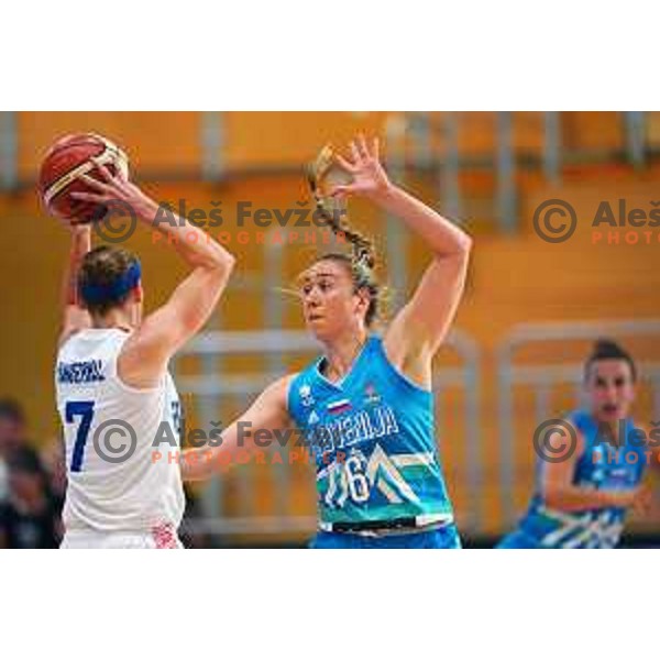 in action during friendly Women\'s basketball match between Slovenia and Great Britain in Polaj Hall, Trbovlje on June 7, 2019