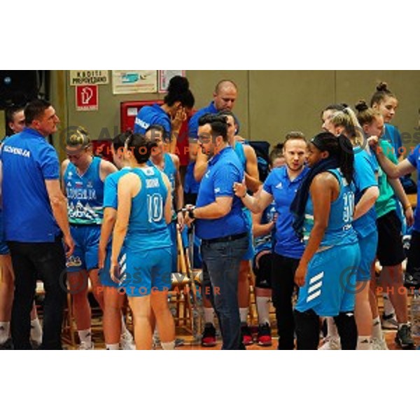 Shante Evans in action during friendly Women\'s basketball match between Slovenia and Great Britain in Polaj Hall, Trbovlje on June 7, 2019