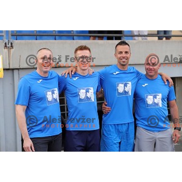 Urban Acman, Matic Osovnikar, Bostjan Fridrih and Rok Predanic in memeorial relay 4x100 meters at International athletics meeting in Ljubljana, Slovenia on June 5, 2019