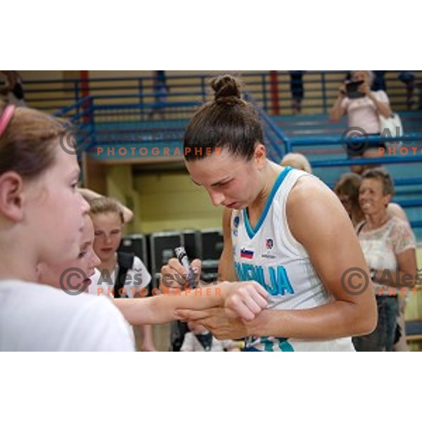 Teja Oblak during friendly Women\'s basketball match between Slovenia and Slovakia in Poden Sports Hall, Skofja Loka on June 14, 2019