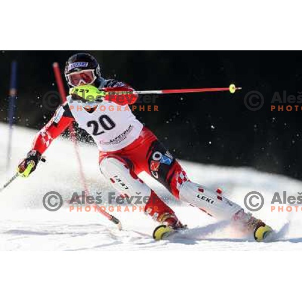 Karla Ferk at slalom race for 33. Loka Cup, international children skiing competition in Stari Vrh, Skofja Loka, Slovenia on 16.2.2008 