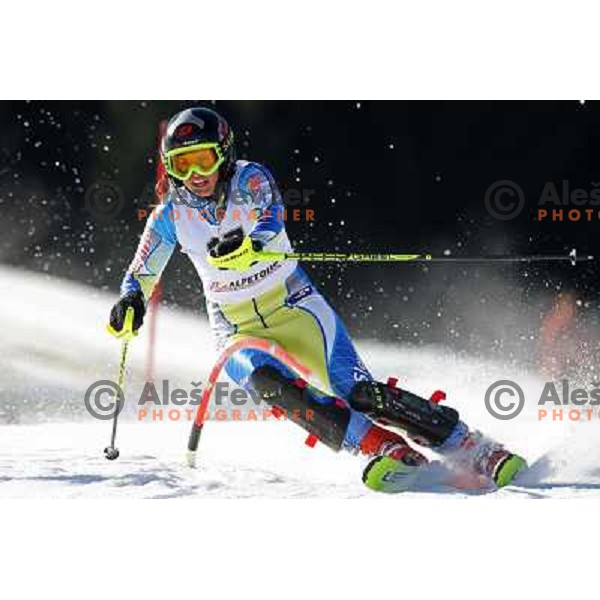 Ula Hafner at slalom race for 33. Loka Cup, international children skiing competition in Stari Vrh, Skofja Loka, Slovenia on 16.2.2008 