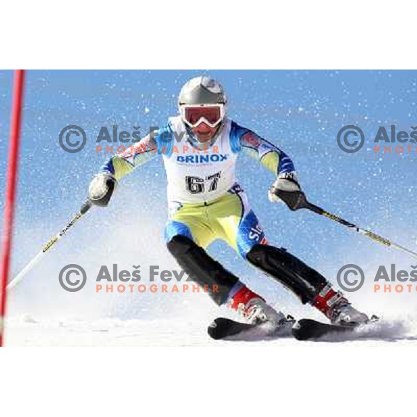 Hrobat Miha at slalom race for 33. Loka Cup, international children skiing competition in Stari Vrh, Skofja Loka, Slovenia on 16.2.2008 