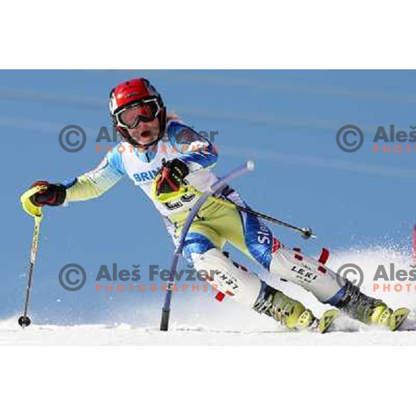Ursa Hrovat at slalom race for 33. Loka Cup, international children skiing competition in Stari Vrh, Skofja Loka, Slovenia on 16.2.2008 