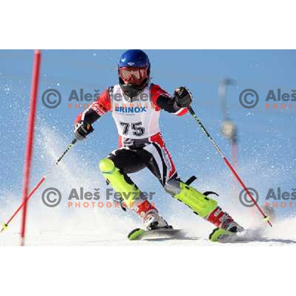 Max Valcareggi (ITA) at slalom race for 33. Loka Cup, international children skiing competition in Stari Vrh, Skofja Loka, Slovenia on 16.2.2008 