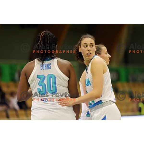 action during friendly Women\'s basketball match between Slovenia and Czech Republic in Tri Lilija Hall, Lasko on May 31, 2019