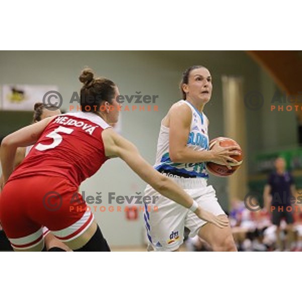 action during friendly Women\'s basketball match between Slovenia and Czech Republic in Tri Lilija Hall, Lasko on May 31, 2019
