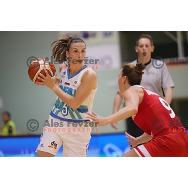 action during friendly Women\'s basketball match between Slovenia and Czech Republic in Tri Lilija Hall, Lasko on May 31, 2019