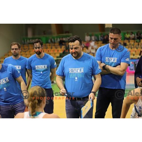 action during friendly Women\'s basketball match between Slovenia and Czech Republic in Tri Lilija Hall, Lasko on May 31, 2019