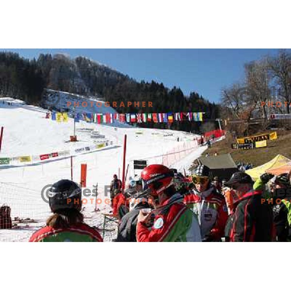Site of slalom race for 33. Loka Cup, international children skiing competition in Stari Vrh, Skofja Loka, Slovenia on 16.2.2008 