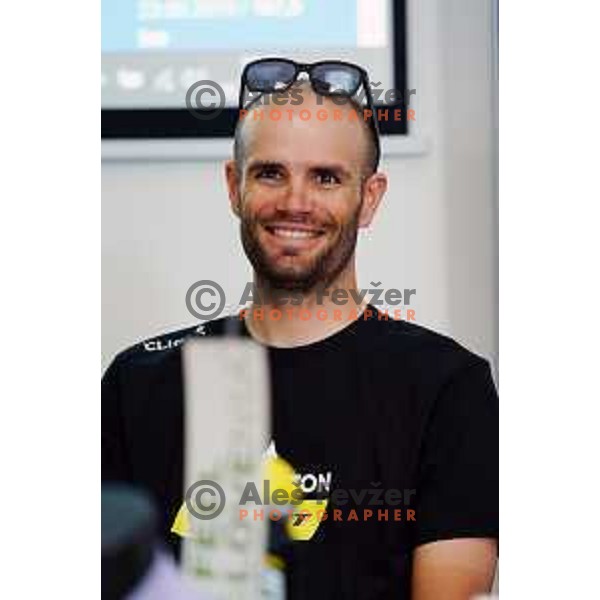 Luka Mezgec at press conference of 26.Tour of Slovenia at Ljubljana Castle, Slovenia in June 18, 2019