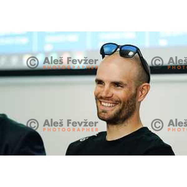 Luka Mezgec at press conference of 26.Tour of Slovenia at Ljubljana Castle, Slovenia in June 18, 2019