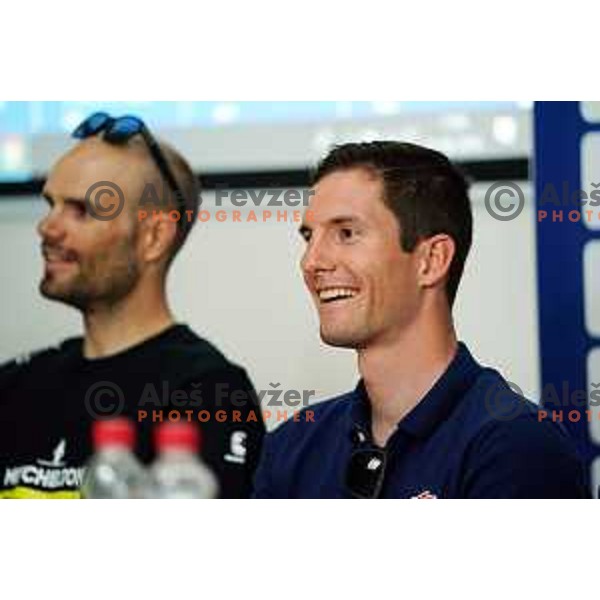 Jan Polanc at press conference of 26.Tour of Slovenia at Ljubljana Castle, Slovenia in June 18, 2019