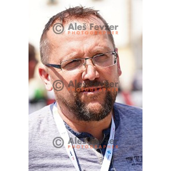 Martin Hvastja at starting protocol before first stage of 26.Tour of Slovenia, UCI cycling race between Ljubljana and Rogaska Slatina on June 19, 2019