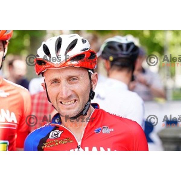 Davide Rebellin during starting protocol before first stage of 26.Tour of Slovenia, UCI cycling race between Ljubljana and Rogaska Slatina on June 19, 2019