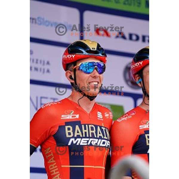 Domen Novak at starting protocol before first stage of 26.Tour of Slovenia, UCI cycling race between Ljubljana and Rogaska Slatina on June 19, 2019