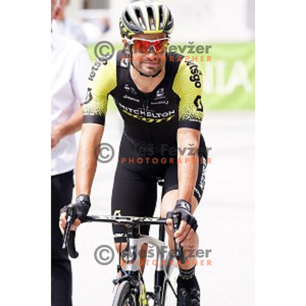 Luka Mezgec during starting protocol before first stage of 26.Tour of Slovenia, UCI cycling race between Ljubljana and Rogaska Slatina on June 19, 2019