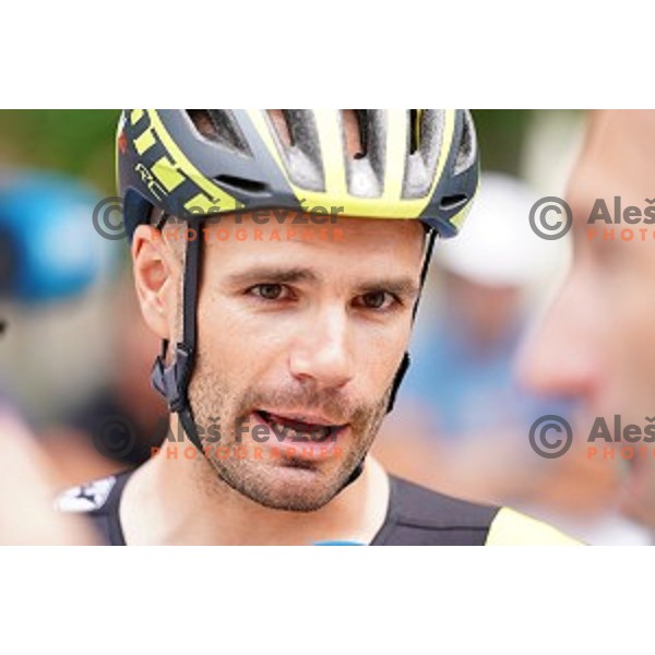 Luka Mezgec during starting protocol before first stage of 26.Tour of Slovenia, UCI cycling race between Ljubljana and Rogaska Slatina on June 19, 2019