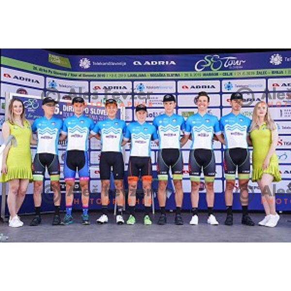 starting protocol before first stage of 26.Tour of Slovenia, UCI cycling race between Ljubljana and Rogaska Slatina on June 19, 2019