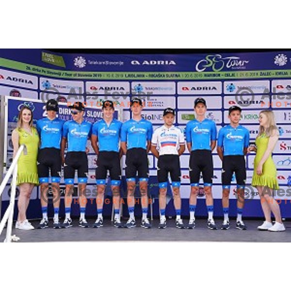 Gazprom Rusvelo at starting protocol before first stage of 26.Tour of Slovenia, UCI cycling race between Ljubljana and Rogaska Slatina on June 19, 2019