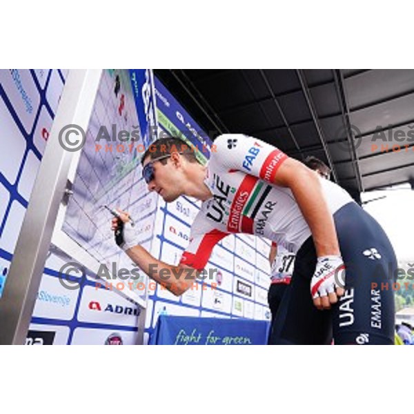 Jan Polanc during starting protocol before first stage of 26.Tour of Slovenia, UCI cycling race between Ljubljana and Rogaska Slatina on June 19, 2019